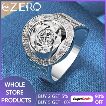 חדש עיצוב מקורי 925 כסף סטרלינג קריסטל חגורת האליפות הטבעת 7-10 גודל לאדם נשים תכשיטים לחתונה להקת אופנה מתנה