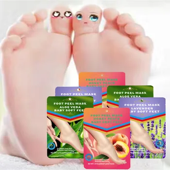 2PCS פילינג כף רגל מסכה פדיקור גרביים לשפשף תיקון עור מתים הסרת קליפת טיפול קוריאנית קוסמטיקה 40ml לטיפול בכפות הרגליים אכפת לי