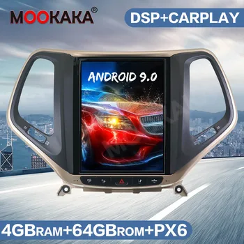 עבור ג 'יפ צ' ירוקי 2014-2019 טסלה סגנון אנדרואיד 9.0 64G המכונית GPS ניווט רדיו נגן מולטימדיה Carplay אוטומטי סטריאו יחידת הראש