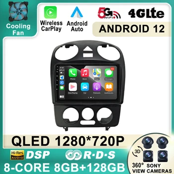 QLED DSP IPS אנדרואיד 12 רדיו במכונית עבור פולקסווגן פולקסווגן חיפושית שנת 2000 -2012 נאבי GPS Carplay מולטימדיה נגן וידאו סטריאו, DVD HU