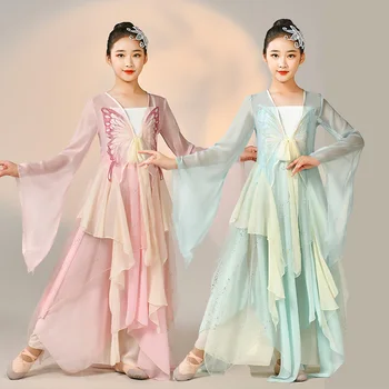 חדש בסגנון ילדים וילדות הקלאסית תלבושות הריקוד סינית עממית לרקוד מטריה ריקוד אלגנטי תרגול מחול תחפושות