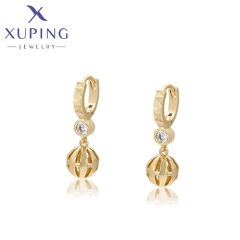 Xuping תכשיטים הגעה חדשה אלגנטי אופנה אור צבע זהב Piering עגילי חישוק לנשים תלמידת בית ספר מתנת חג המולד X000659018