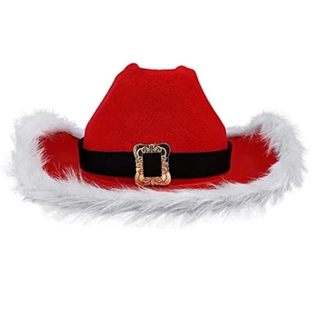 חג המולד סנטה הכובע המדינה המערבית בוקרת כובע נוצות כובע מסיבה צילום אביזרים Headwaer מתנות