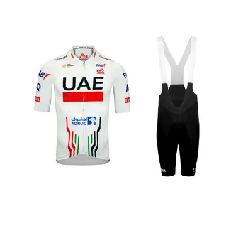 2024 איחוד האמירויות הערביות קבוצה של גברים רכיבה על אופניים ג ' רזי שרוול קצר אופניים בגדים עם סינר קצרים יוקרתי Ciclismo