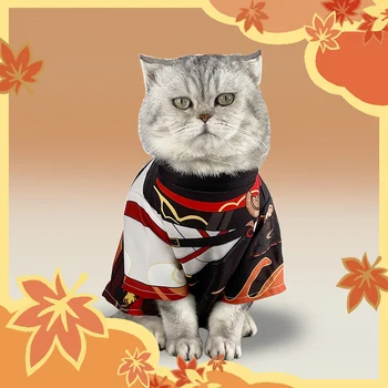 אנימה Genshin השפעה Kaedehara Kazuha חתול קטן הבגדים גלימת ברדס המעיל Cosplay לקחת תמונה אביזרים הכלב ציוד לחיות מחמד הגלימה