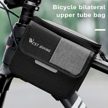 הסרה מהירה אופניים תיק עמיד למים האופניים הקדמי מסגרת שקית עם קיבולת מסך מגע טלפון כיס אידיאלי עבור רכיבה על אופניים Mtb
