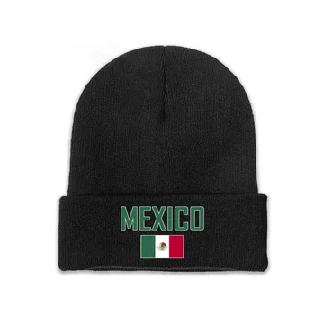 מקסיקו דגל המדינה העליונה להדפיס גברים, נשים, יוניסקס לסרוג כובע חורף סתיו ביני כובע חם בונט