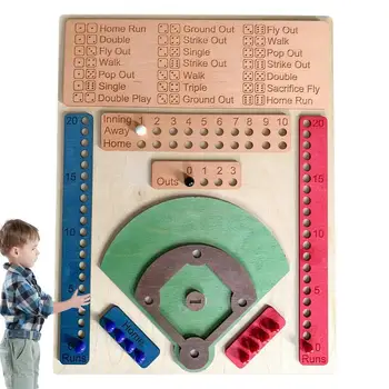 בייסבול משחק קוביות עץ לוח משחק בייסבול, משחקי לוח עץ בייסבול משחק לוח עם קוביות שולחן עבודה אינטראקטיבי לוח ספורט