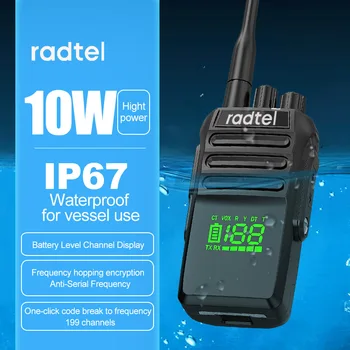 Radtel RT-493 10w IP67 עמיד למים UHF 400-470Mhz עסקים שני רדיו דרך 199Ch מהר להעתיק תדר ווקי טוקי usb-c